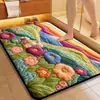 Alfombrilla de Baño con Diseño de Plantas y Flores Transfronterizo, Alfombrilla de Piso de Lodo Diatomeas, Felpudo para Puerta de Entrada, Alfombrilla Absorbente de Agua, Resistente a la Suciedad, Antideslizante para Uso Doméstico