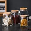 Irregular quadrado vidro selado Jar Cozinha Food Storage Jar Trapezoidal Tea Jar Coffee Bean Storage Jar
