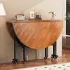 Mesa de Jantar Dobrável para Sala de Estar, Mesa Redonda Doméstica, Mesa de Jantar Dobrável Multifuncional Móvel para Apartamentos Pequenos, com Rodas, Mesa Dobrável de Jantar