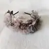 Acessórios de Cabeça Transfronteiriços Guirlanda Artificial Noiva Tela Grande Gaze Flor Faixa de Cabelo para Meninas Rolo de Cabelo Núcleo de Flor Faixa de Cabelo com Flor Acessórios de Cabelo para Performance