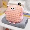 Almohada Calientamanos, Manta-Almohada Tres en Uno, Almohada Multiusos de Dibujos Animados de Ojos Grandes Dopamina para Cubrir Manos, Manta-Almohada Calientamanos