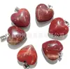 Venta Caliente Transfronteriza Colgante en Forma de Corazón de 16 mm Piedra de Cristal Rosa Natural Colgante de Corazón Accesorios para Collar de Corazón de Melocotón DIY