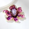 Lanhao Europeu e Americano popular colorido gotejamento cristal multi-camada Bauhinia broche acessórios de vestuário feminino pino anti-exposição
