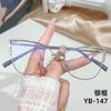 Novos óculos de metal anti-luz azul Moda Ponto de rede vermelho Olho de gato com diamante armação grande lisa óculos de emagrecimento podem ser equipados com miopia lentes lisas