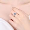 Anillo de Plata Esterlina 925 Moissanita Zafiro Mujer Lujo Accesible Joyería de Alta Gama Transmisión en Vivo Fábrica Transfronteriza Venta al por Mayor