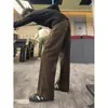 Jeans Melard Color Café de Corte Diagonal para Hombre, Pantalones de Trabajo Rectos Resistentes para Verano, Pantalones Vibe de Corte Delgado