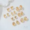 Pendientes de Corazón Color Melocotón Rellenos de Oro de 14K, Pendientes de Corazón de Color Ecológicos, Ganchos Franceses para Orejas, Pendientes de Moda Hechos a Mano para Bricolaje de Celebridades de Internet