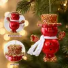 Novas decorações de boneco de neve de Natal transfronteiriças, pingentes de boneco de neve de plástico, arranjos de atmosfera festiva, enfeites de árvore de Natal em estoque
