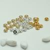 Paquete de Oro de 14K Accesorios Redondos para Pastel Cuentas Espaciadoras diy Accesorios para Joyería Hecha a Mano Pulsera con Cuentas Plana