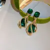 Brincos de Flor com Cravação de Diamantes, Agulha de Prata Esmeralda, Luxo Leve, Alto Padrão, Brincos Requintados, Brincos de Moda Feminina, Design de Nicho