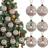 24 Piezas Decoraciones Navideñas de Madera Astillas de Madera Pintadas Huecas Colgante de Árbol para Interiores (Estilo Casual)