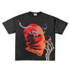 Camiseta holgada de algodón unisex con estampado de moda urbana oscura estilo Harajuku retro americano Y2K de verano