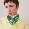 53cm Nuevo Estilo Cadena de Carruaje Silla Bufanda Pequeña de Seda de Color Mixto Doble Cara Decorativa de Borde Enrollado Versátil para Mujer Pañuelo Pequeño