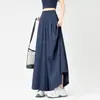 Pantalones Falda de Verano Finos de Cintura Alta Fluidos para Personas Altas Largos Talla Grande Adelgazantes de Pierna Ancha