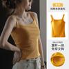 Primavera Nuevo Largo Nuevo Estilo Tops con Almohadillas en el Pecho para Verano Ropa Exterior con Camisola Blanca para Mujer