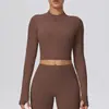 Jaqueta Esportiva de Corrida ao Ar Livre com Zíper Curto, Jaqueta Fitness Manga Longa Emagrecedora, Roupa de Yoga Secagem Rápida como Nuvens para Mulheres