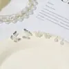 Pendientes Geométricos Originales de Estilo Casual para Mujer, Diseño de Lujo Accesible, Chapado Ecológico Aguja de Plata S925 Tienda Accesorios de Compra al por Mayor