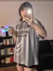 Jersey Estilo Celebridad de Internet Verano Estilo Americano Diseño Casual Rayas Manga Corta Hombre Holgado Superior Deportivo Rosa Camiseta
