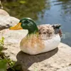 Decoración de Jardín Adornos de Pato Mallard Artificiales Arreglo para Estanque de Patio de Villa al Aire Libre Escultura Artesanal de Resina Decoración