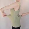 Ropa interior térmica TikTok de doble bolsillo frontal y trasero, chaleco térmico sin costuras Otoño e Invierno para mujer con bolsillos, calentador de abdomen, protector de cintura, capa base