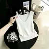 2026 Verão Novo Top Regata Sem Mangas Gola V de Seda de Gelo Camisola Top de Tricô Cor Sólida para Mulheres