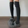 Zapatos Peludos para Otoño e Invierno 2025 para Usar al Aire Libre, Zapatos de Algodón Cálidos Forrados de Felpa, Zapatos Mary Jane Estilo Hada Antideslizantes, Zapatos Tipo Gorro de Suela Suave