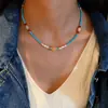Colar Turquesa Retrô Conjunto de Pulseira com Pérolas Naturais de Água Doce Nova Corrente de Suéter com Contas de Ágata Vermelha Outono e Inverno