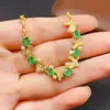 Atacado de Fábrica Pulseira de Esmeralda Natural Mais Vendida com Cravação em Prata S925, Pedra Principal 4*5, Joia Luxuosa, Venda Direta da Fábrica