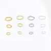 Anel Aberto Oval em Forma de Ovo Coberto com Ouro 18K que Preserva a Cor Joia DIY Feita à Mão Anel de Conexão Fecho Finalizador de Colar Anel B03