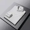 Nova Camisa Social Masculina de Manga Longa com Listras Coloridas no Colarinho