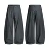 Pantalones Anchos Rayados Estilo Retro Americano Old Money Jiamu Unisex Negros Casuales para el Trabajo