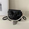 Bolso Bandolera de Nicho de Verano para Mujer 2026 Nuevo de Moda Tendencia Lazo Hada Perla Bolso Cuadrado Pequeño