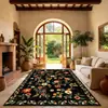 Tapete lavável vintage floral de cashmere sintético transfronteiriço para sala de estar, resistente à sujeira e fácil de manter, tapete de sofá, tapete antiderrapante para quarto