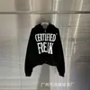 Moletom com zíper e estampa de slogan vintage co-branded Cross-border Grailz para homens e mulheres, jaqueta oversized folgada