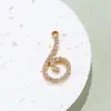 Elegante Elegante Pingente de Nota Acessórios Pingente Musical Liga de Diamante Acessórios DIY Roupa Pulseira Chaveiro