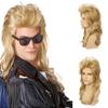 Suministro transfronterizo Peluca esponjosa de longitud media estilo rock retro europeo y americano moda masculina estilo punk venta al por mayor de fábrica