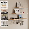 Estante de Pared para Sala de Estar, Estante de Almacenamiento de Madera Maciza, Estilo Madera Natural, Barra de Comedor, Estante Decorativo Multicapa, Portavasos, Panel Divisor