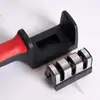 Afilador de cuchillos de mano transfronterizo, piedra de afilar roja y negra, manual, afilado rápido, cocina, hogar, barra de afilar de tres etapas, cuatro etapas