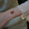 Pulsera de Perlas Naturales de Agua Dulce Estilo Coreano Pulsera de Piedra Natural Perla Melocotón Nicho Regalo para Novia Pulsera Natural