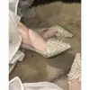 Sapatos de Casamento Super Fada Estilo Novo Primavera e Outono 2026 Sapatos de Noiva Salto Alto com Strass Confortáveis Sapatos para Festa de Noivado