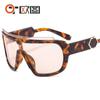 Moda europea y americana gafas de montura grande bola cool gafas de sol de una sola pieza para montar gafas de sol para hombre y mujer 891