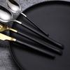 Vajilla de acero inoxidable 304 Cuchillo, tenedor y cuchara de cuatro piezas de estilo portugués europeo Juego de cubiertos occidentales para hotel para bistec Fabricantes