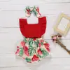 Ins Exportación Transfronteriza Ropa de Niños Verano Bebé Niña Portabebés Estampado Sandía Limón Mono Ropa de Niños