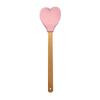 Raspador Criativo de Silicone em Formato de Coração Cabo Plano de Faia Colher de Silicone Utensílios Domésticos de Cozinha Colher para Panela Ferramentas de Cozinha para Cozinhar