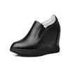Zapatos Blancos Casuales para Mujer que Aumentan la Altura 10cm, Piel Genuina, Estilo Coreano, Nuevos Zapatos de Cuña Versátiles para Otoño e Invierno