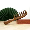 Pente de Sândalo, Pente de Dentes Grossos, Pente Massageador de Dentes Largos para Cabelos Cacheados, Cabo Longo, Dentes do Pente Ampliados, Massagem Suave nos Cabelos, Doméstico, Madeira Sólida, Sem Tinta