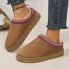 44 pantuflas de algodón extragrandes para mujer, con ribete de encaje, suela gruesa, estilo slip-on, colección invierno 2026, forradas de felpa, pantuflas de punta cerrada