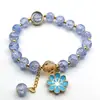 Pulsera Joyería Estilo Nacional, Pulsera Flor de Lirio del Valle Estilo Chino, Cuentas de Buda Tapa de Leche, Pulsera Flor Explosión, Cuentas Redondas de 10 mm, Pulsera de Perlas de Imitación