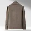Chaqueta de hombre hecha a mano 2026 otoño e invierno solapa estilo ropa de trabajo juvenil business casual lana doble cara abrigo corto