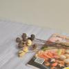 Adorno floral de fruta cruzada DIY con material floral forma redonda pequeña flor seca retro flor seca fruta seca piña